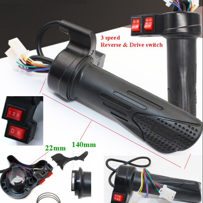 Electric Bicycle Twist-Throttle 3 Speed/ Reverse & Forword