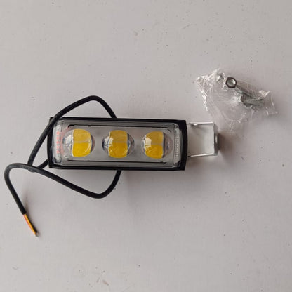 3-Mode Motorcycle LED Light – White, Yellow, & Dimmer | Compact 3-Lens Pod