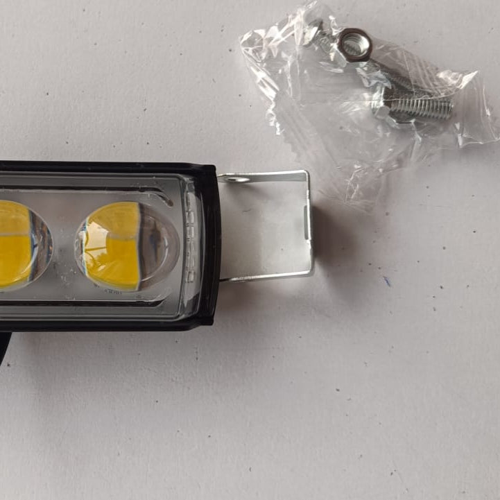 LED light bar with three yellow lights on a white background